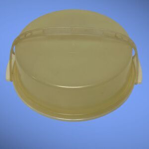 Vintage Tupperware 719-2 Harvest Gold 11” Cake Pie Carrier With Lid And Handle
